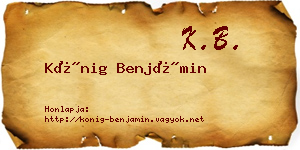 Kőnig Benjámin névjegykártya